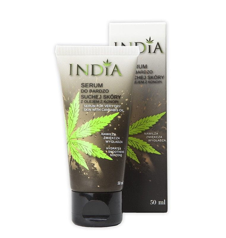 INDIA COSMETICS ซีรั่มสำหรับผิวหน้าและผิวกายที่แห้งมากพร้อมน้ำมันกัญชง 50 มล.
