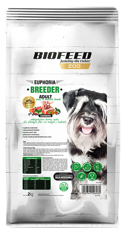 EUPHORIA BREEDER ADULT Small & Medium für ausgewachsene Hunde kleiner und mittlerer Rassen mit Lamm 2kg - BIOFEED