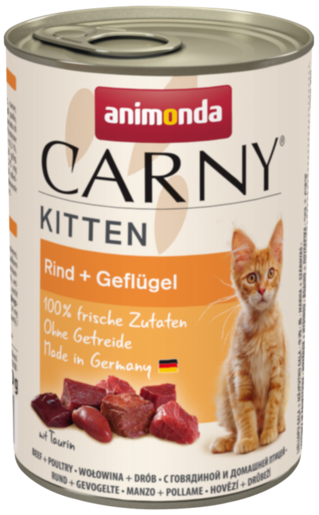 Carny Kitten Dose mit Rind und Geflügel 400g - ANIMONDA