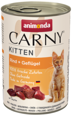 Carny Kitten Dose mit Rind und Geflügel 400g - ANIMONDA