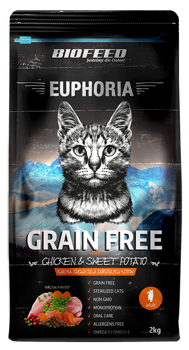 Euphoria ADULT CAT Getreidefreies Huhn & Kartoffel 300g - BIOFEED