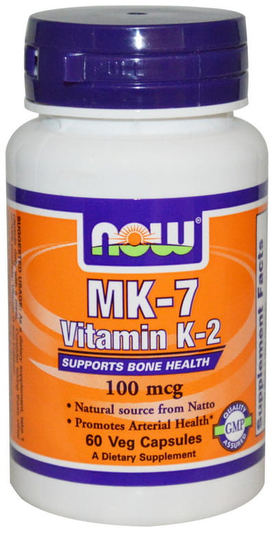Vitamine K2 - MK7 K2 MK7 met Natto 100mcg 60 Capsules NOW FOODS