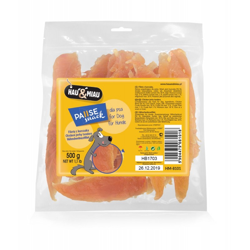 Pausensnack für Hunde Hähnchenfilets 500g [HM-8101] - HAU&MIAU