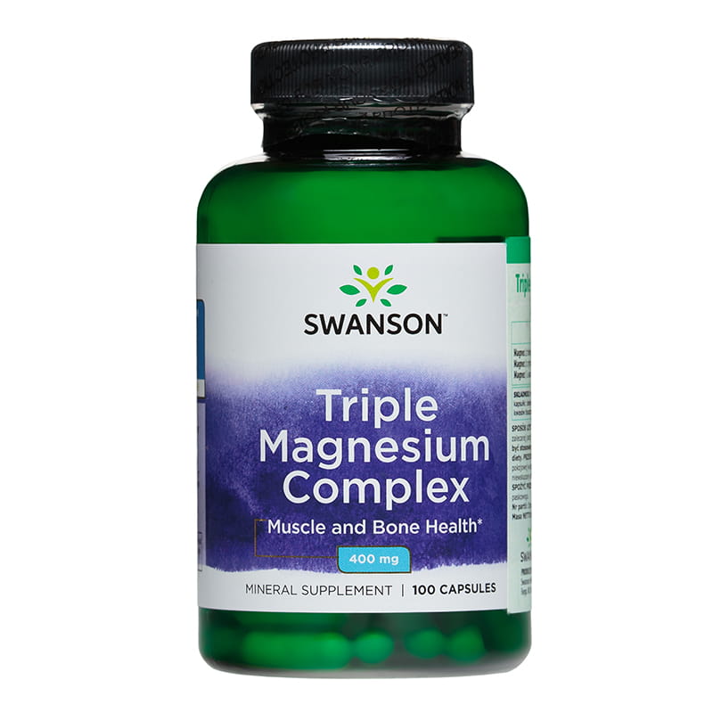Kompleks Magnesium dalam tiga bentuk 400 mg kompleks magnesium tiga kali ganda 100 kapsul SWANSON