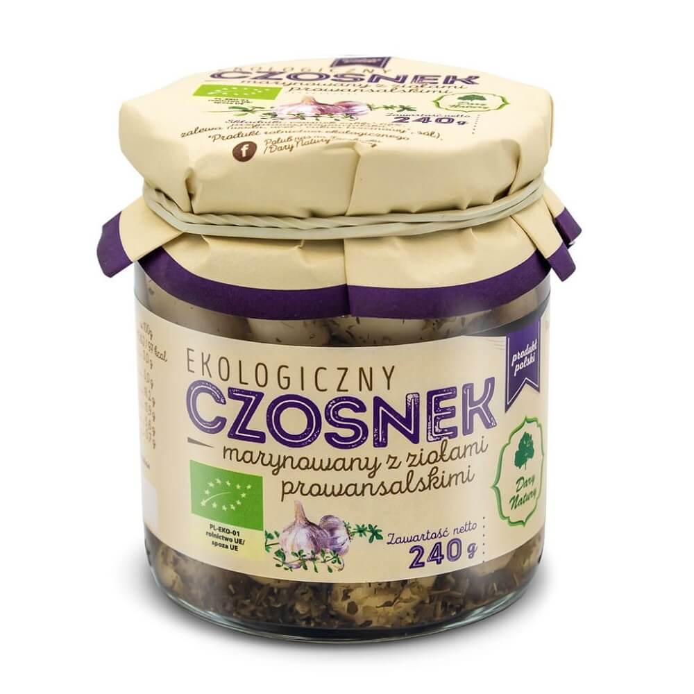 Bawang Putih Acar dengan Rempah-rempah Provence BIO 190 g - HADIAH DARI ALAM