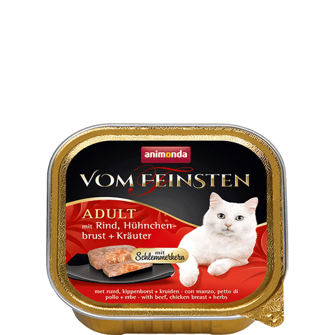 Vom Feinsten Gourmet Center Gericht mit Rind, Hähnchenbrust und Kräutern 100g - ANIMONDA