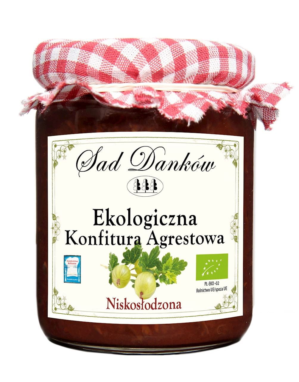 Ζαχαρόχαμηλη μαρμελάδα φραγκοστάφυλου BIO 270 g - SAD DANKÓW