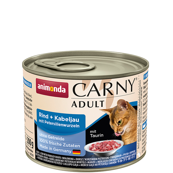 Carny Adult Dose mit Rind, Kabeljau und Petersilie 200g - ANIMONDA