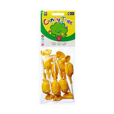 Bezlepkové kulaté lízátka s citrónovou příchutí BIO (7 x 10 g) - CANDY TREE