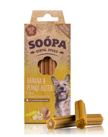 Dental STICKS Bananen & Erdnussbutter 100g - SOOPA