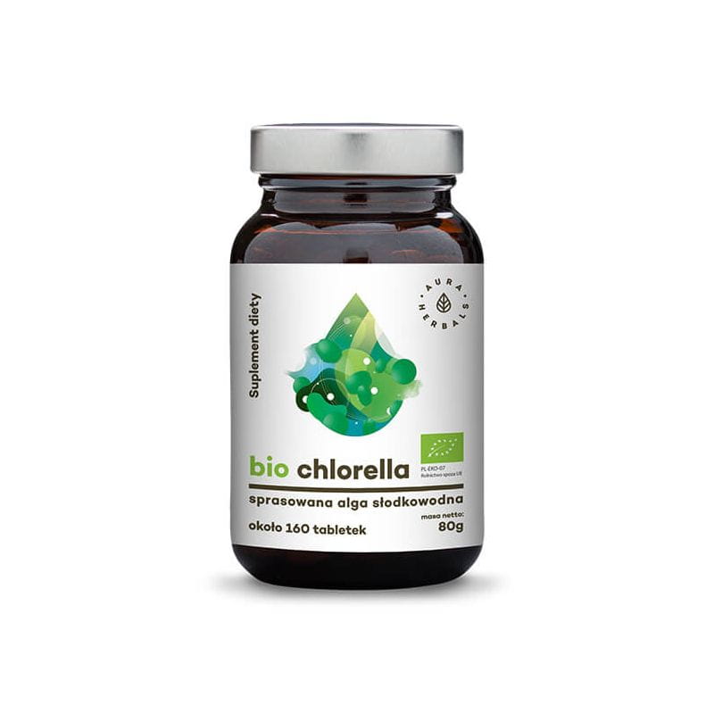 ORGANIC Chlorella 500 mg 160 tablets 80 g AURA HERBS