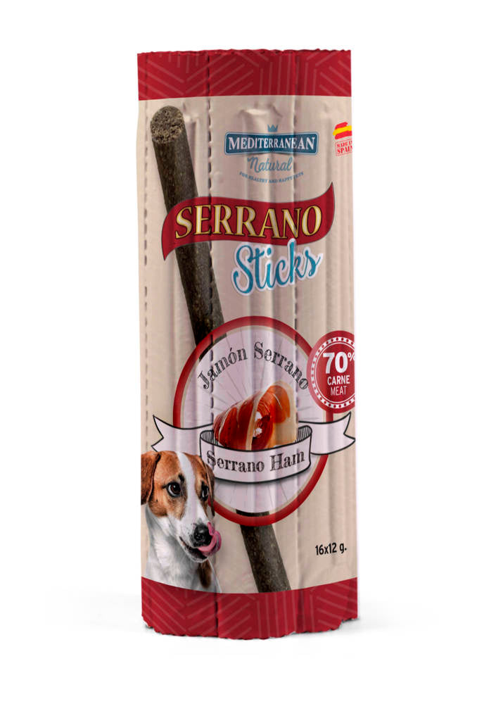 Sticks Blister für Hunde mit Serrano-Schinken 16St - SERRANO