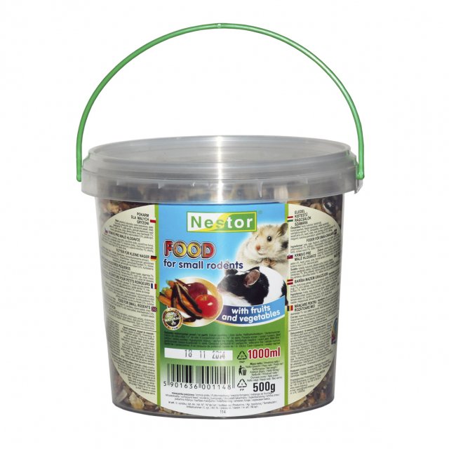 Kleinnagerfutter mit Obst und Gemüse 1000ml Eimer [1000-GM] - NESTOR