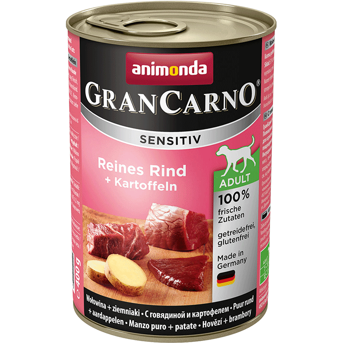 GranCarno Sensitive Adult Dose reines Rindfleisch mit Kartoffeln 400g - ANIMONDA