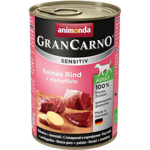 GranCarno Sensitive Adult Dose reines Rindfleisch mit Kartoffeln 400g - ANIMONDA