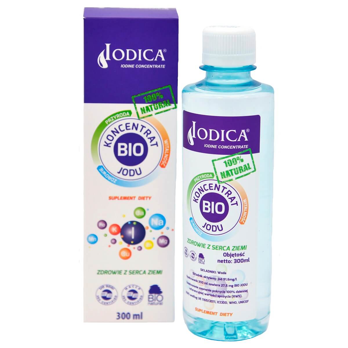 Přírodní tekutý koncentrát jódu 300ml IODICA