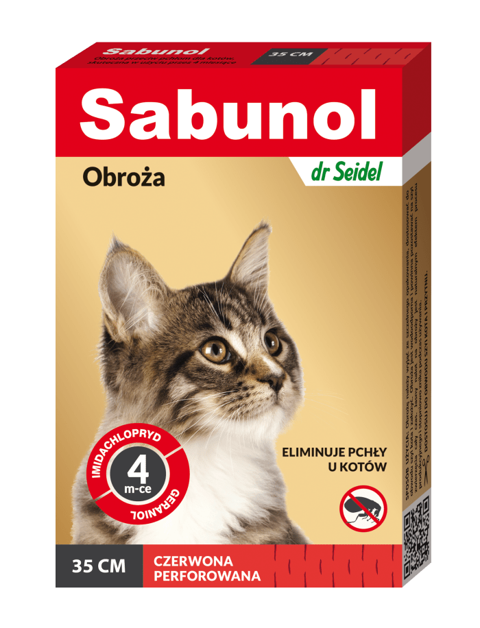 rotes Halsband gegen Flöhe für Katzen 35cm - SABUNOL