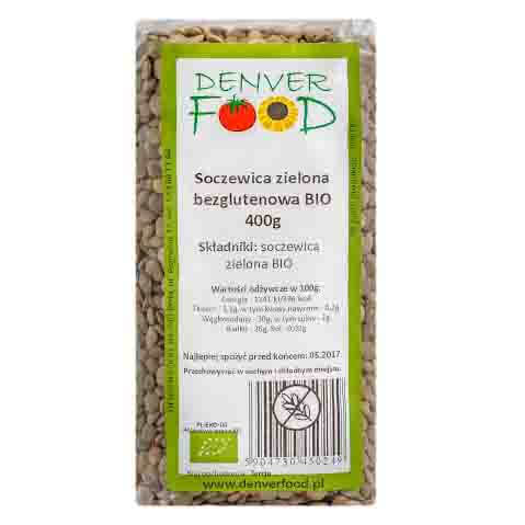 Lentil hijau bebas gluten BIO 400g DENVER FOOD