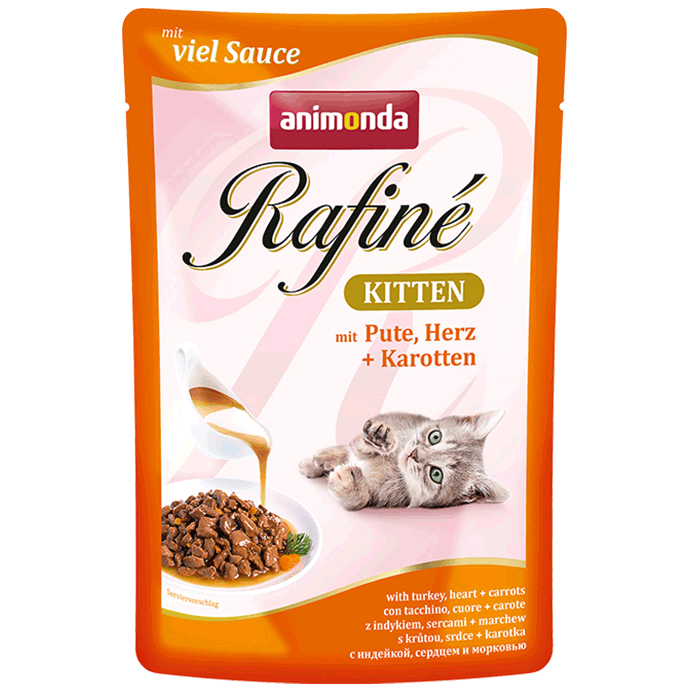 Rafiné Soupé Kitten Beutel mit Putenherz und Karotte in Sauce 100 g - ANIMONDA