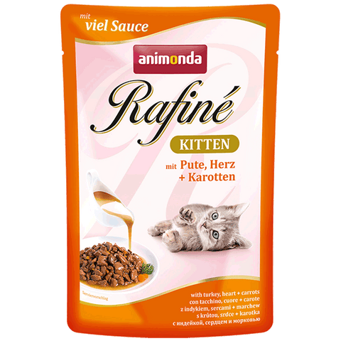 Rafiné Soupé Kitten Beutel mit Putenherz und Karotte in Sauce 100 g - ANIMONDA