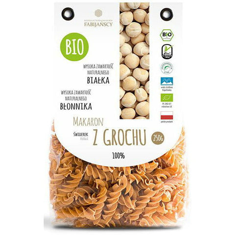 Vollkornnudeln (aus Erbsen), Fusilli BIO 250 g - FABIJAŃSCY