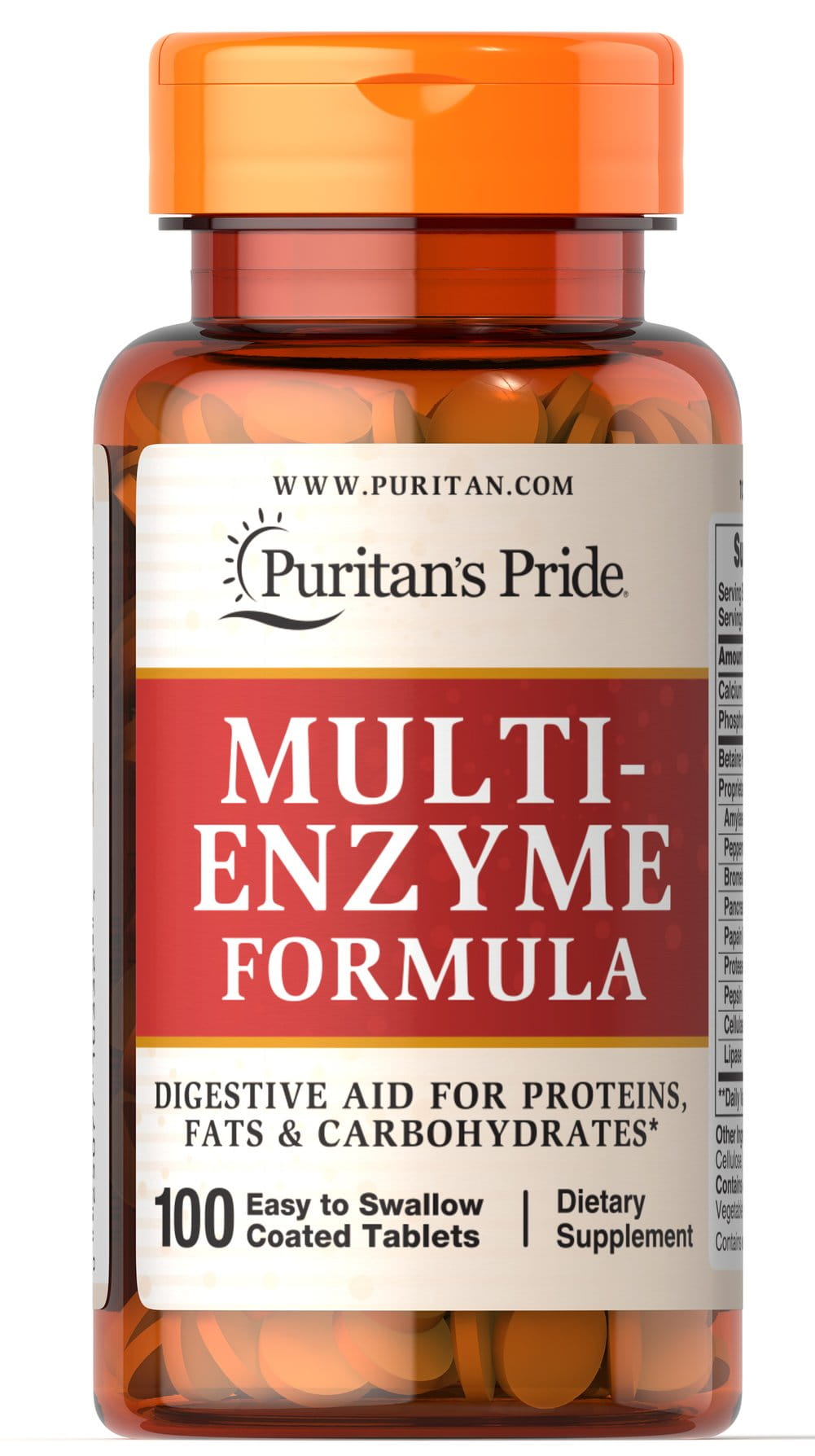 Fórmula Multi-Enzimática Enzimas Digestivas 60 Comprimidos PURITAN'S PRIDE