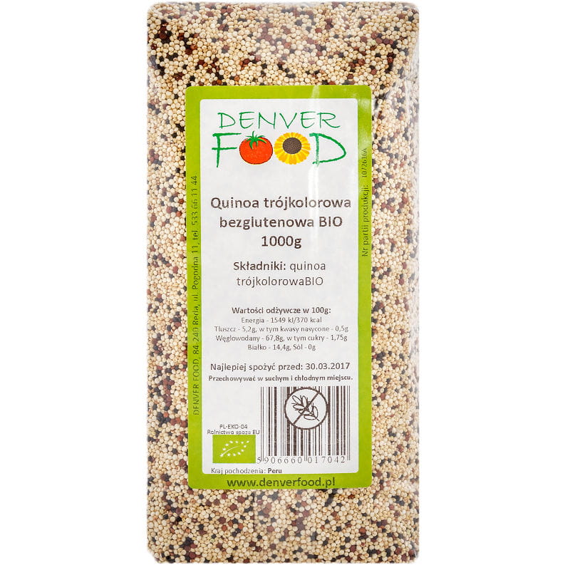 Quinoa Tricolor Quinoa glutenfri EKO 1000g DENVER FOOD