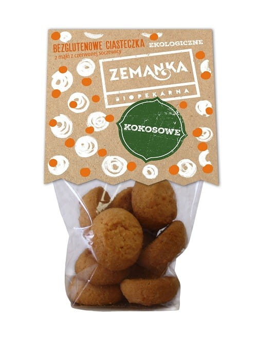 Glutenfria kokoskakor med rött linsmjöl BIO 100 g ZEMANKA