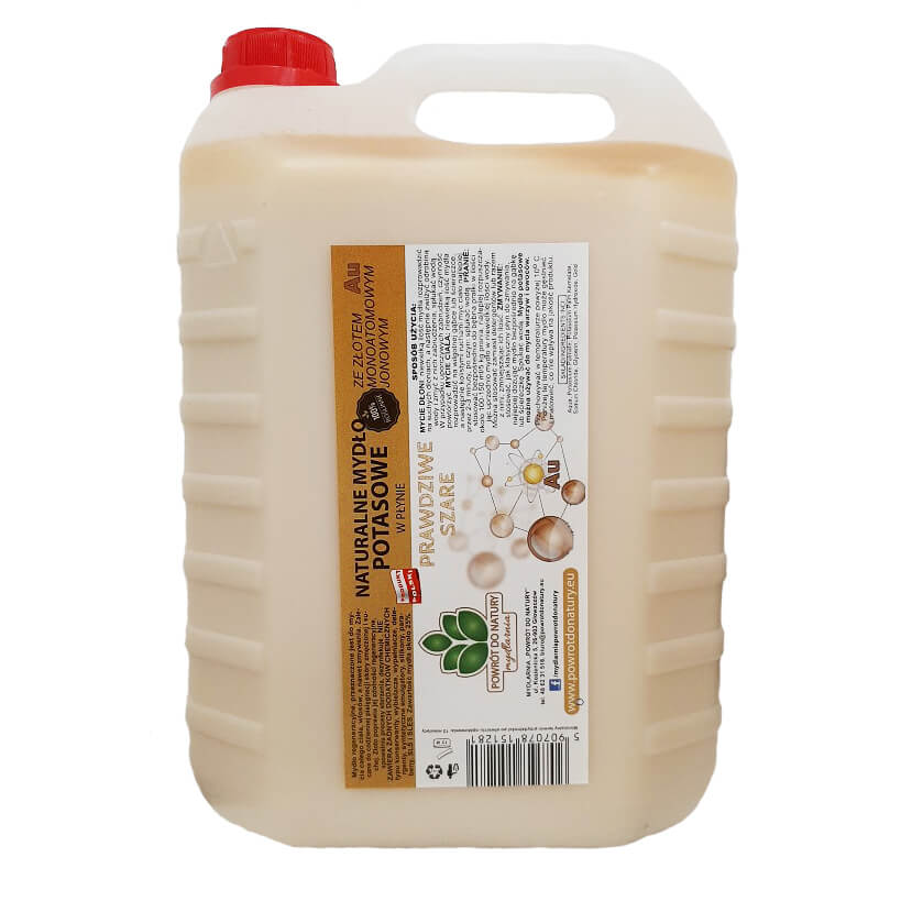 Pravé Kaliseife šedé se zlatem a monoatomickou iontovou kapalinou 5l SOAPHOUSE RETURN TO NATURE