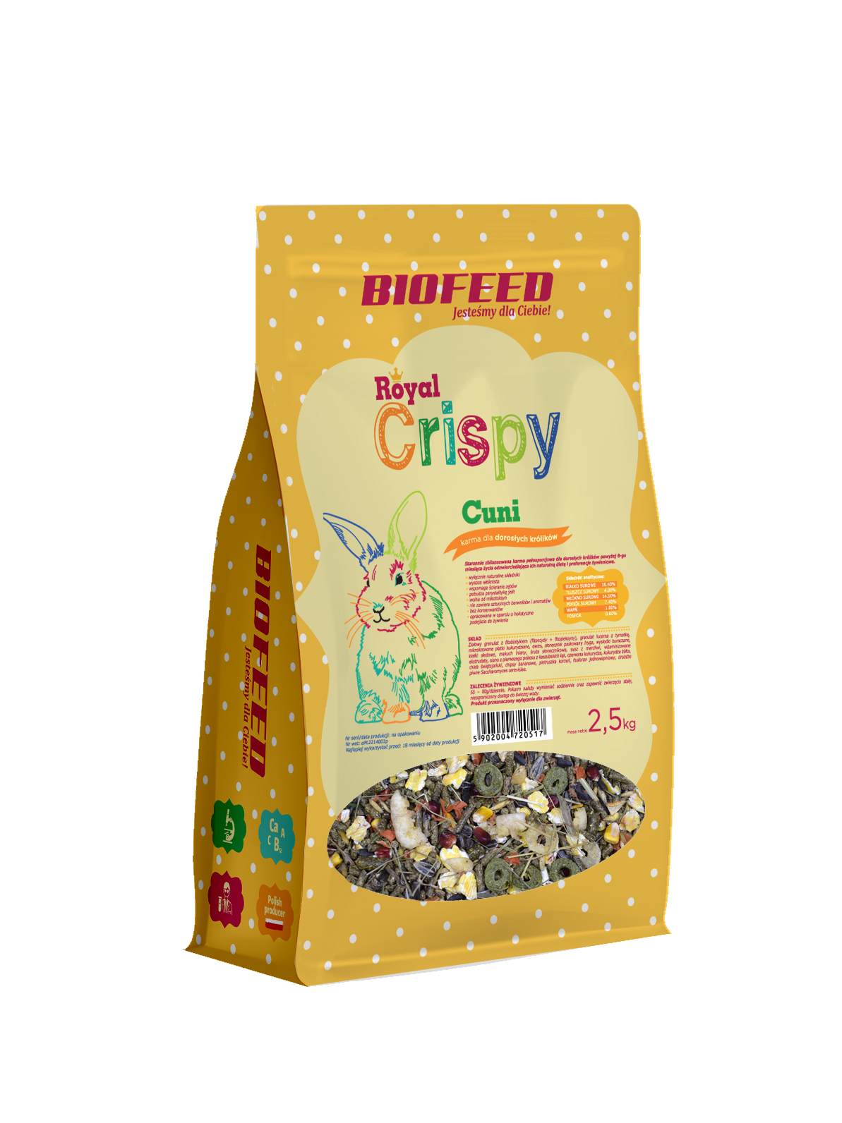 Royal Crispy Cuni 2,5kg - für Kaninchen - BIOFEED