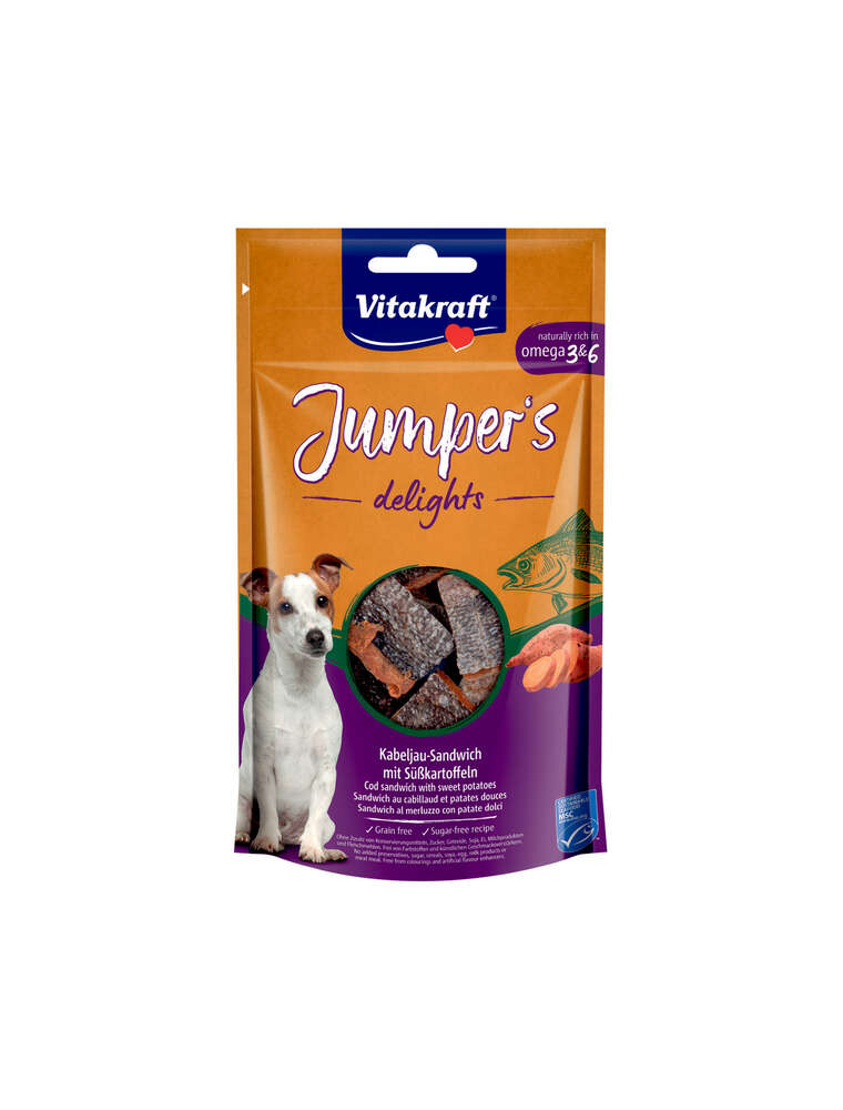 JUMPERS DELIGHTS SANDWICH Snack mit Fisch für Hunde 80g - VITAKRAFT