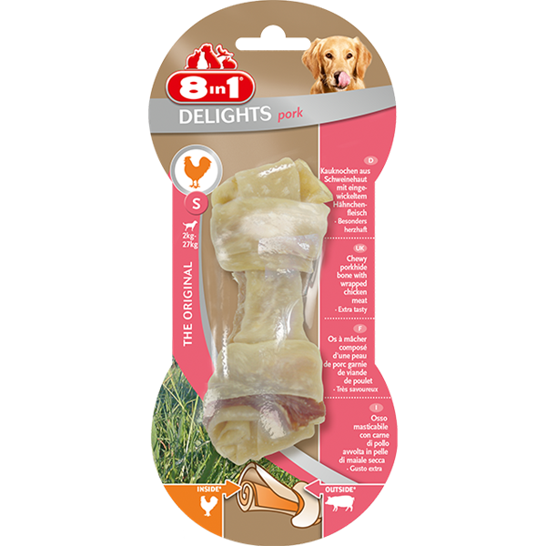 Delights Pork Bone S Treat [T122166] 1pc - 8IN1