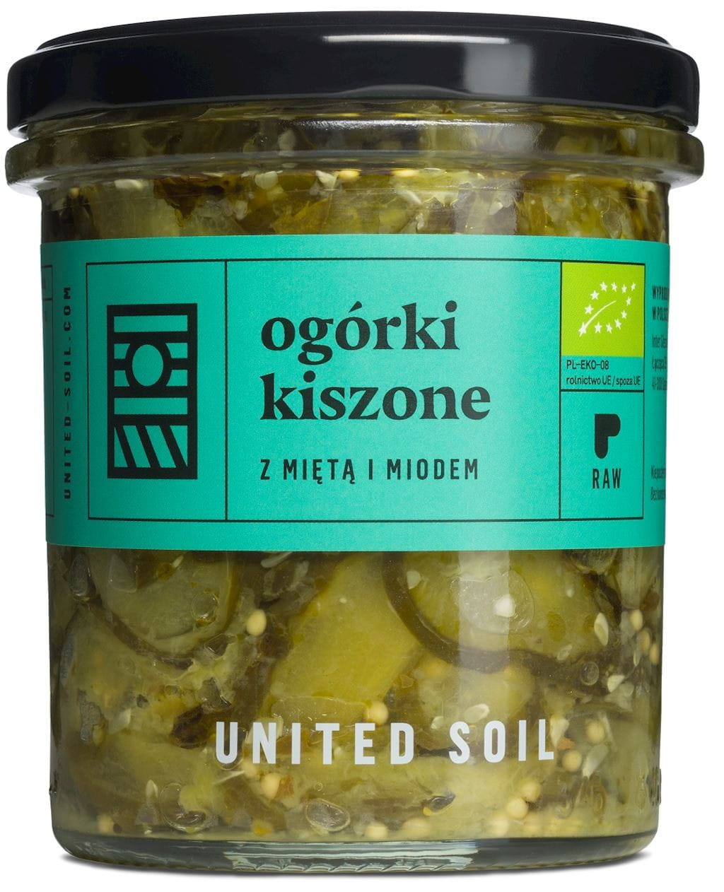 Nakládané okurky s mátou a medem BIO 290 g - UNITED SOIL
