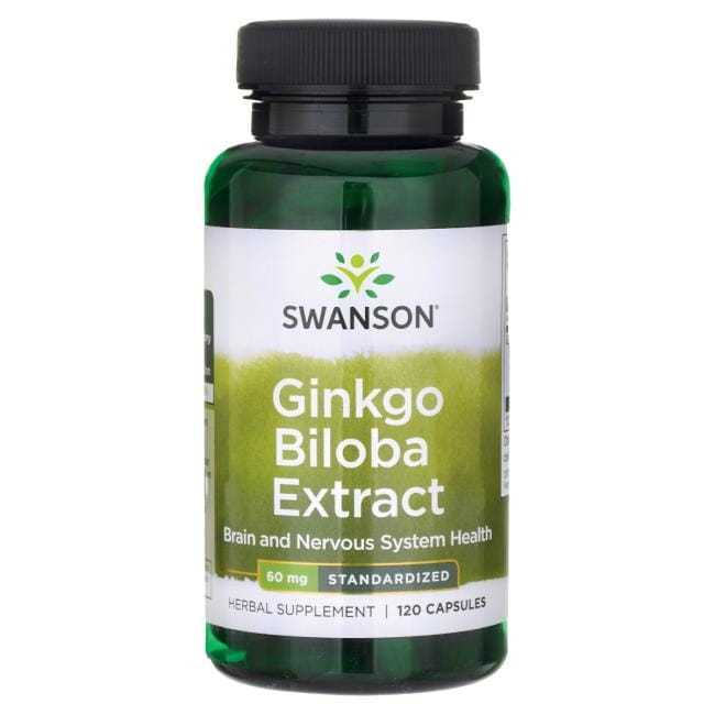 Ginkgo biloba 60 mg extrakt z Ginkgo biloby 24 % 120 kapslí SWANSON