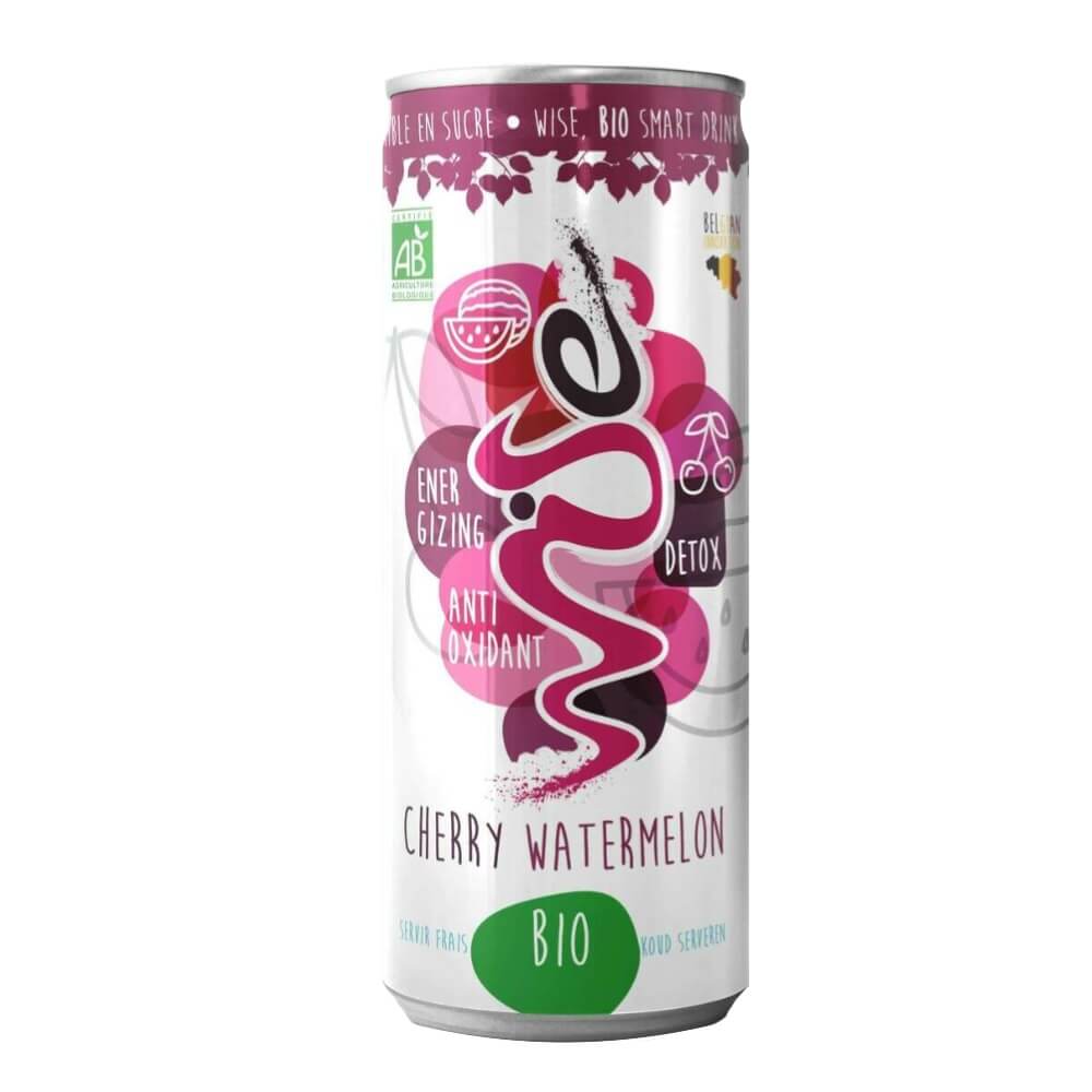 Koolzuurhoudende energiedrank met kersensmaak - Watermeloen BIO 250 ml - WISE