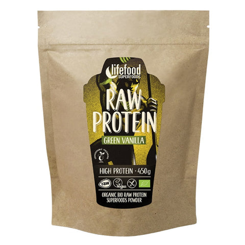 Pflanzliches Protein mit junger Gerste und Vanille roh glutenfrei BIO 450 g - LIFEFOOD