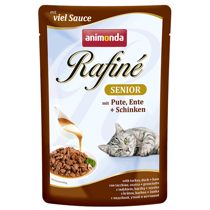 Rafiné Soupé Senior Beutel mit Pute, Ente und Schinken in Sauce 100 g - ANIMONDA