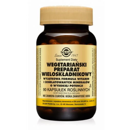 Vegetariánský přípravek Multi-Zutaten-Formel vitamínů a chelátových minerálů 90 tablet SOLGAR