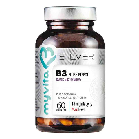 Vitamin B3 Nikotinsäure 16 MG 60 pflanzliche Kapseln 35 g MYVITA SILVER PURE