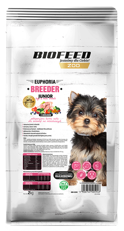 EUPHORIA BREEDER JUNIOR Mini für Welpen von Miniaturrassen mit Kaninchen 2kg - BIOFEED