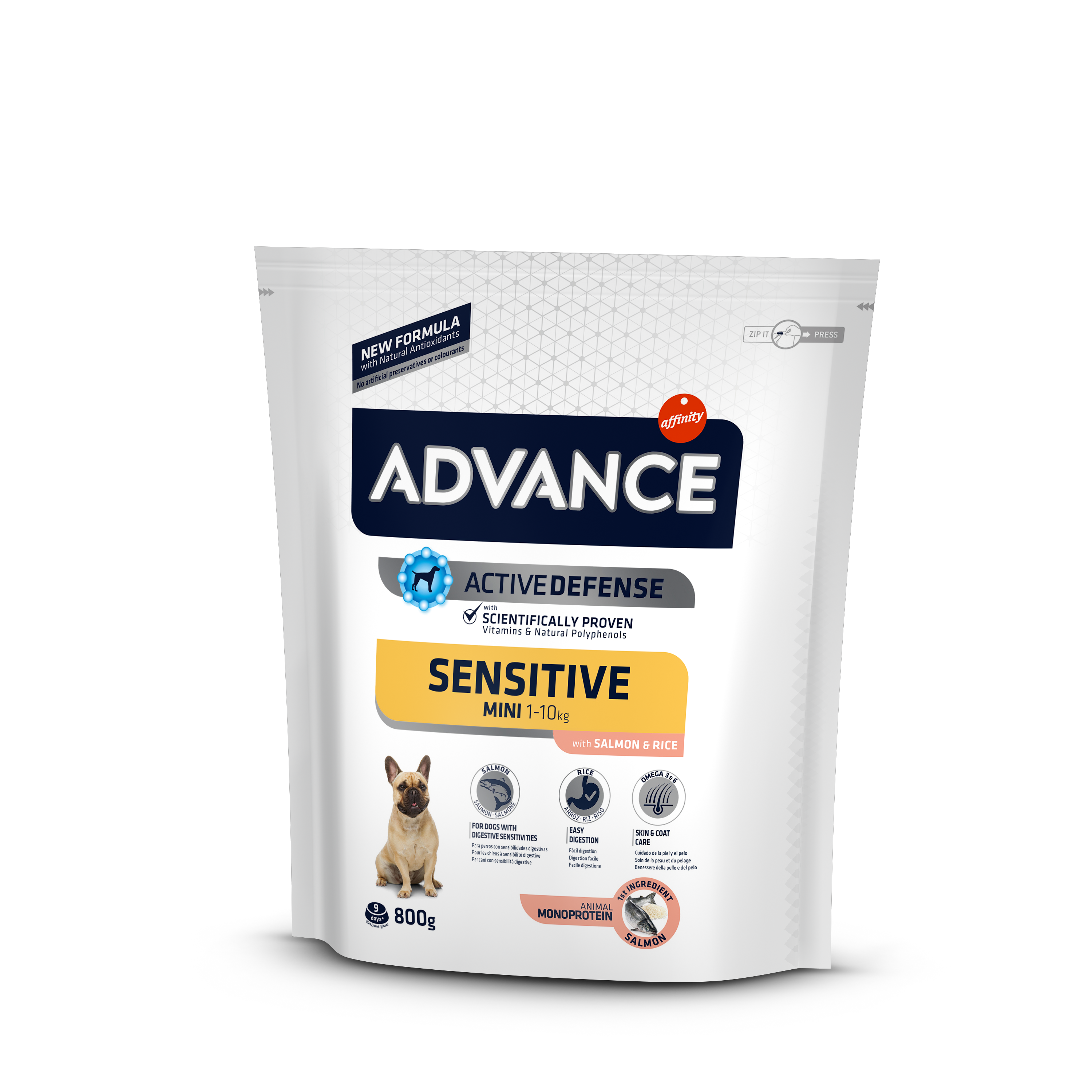 Mini Sensitive - Trockenfutter für futterempfindliche Hunde kleiner Rassen 800g [921514] - ADVANCE