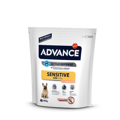 Mini Sensitive - Trockenfutter für futterempfindliche Hunde kleiner Rassen 800g [921514] - ADVANCE