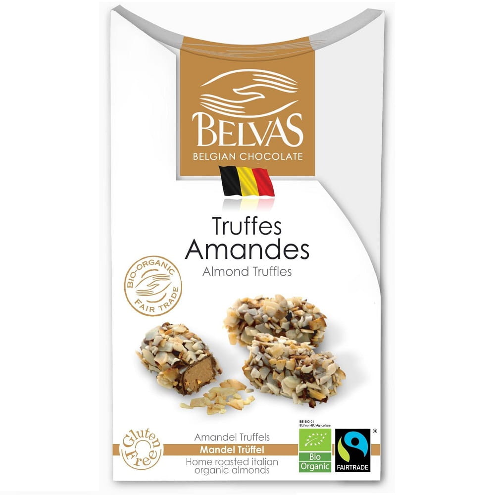 Belgische Trüffel mit Mandeln glutenfrei fair gehandelt BIO 100 g - BELVAS