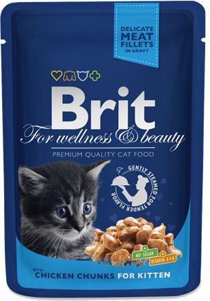 POUCHES KITTEN CHICKEN & CHUNKS Beutel für Kätzchen mit Huhn 100g - BRIT