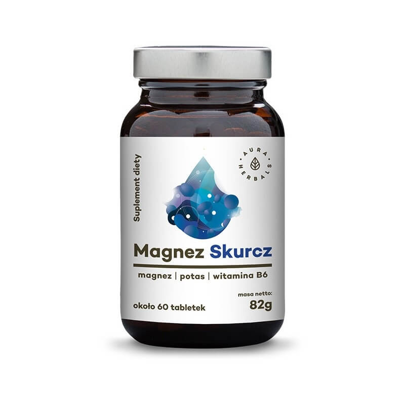 Magnesiumkramper Kalium Vitamin B6 60 tabletter 82g AURA HERBALS