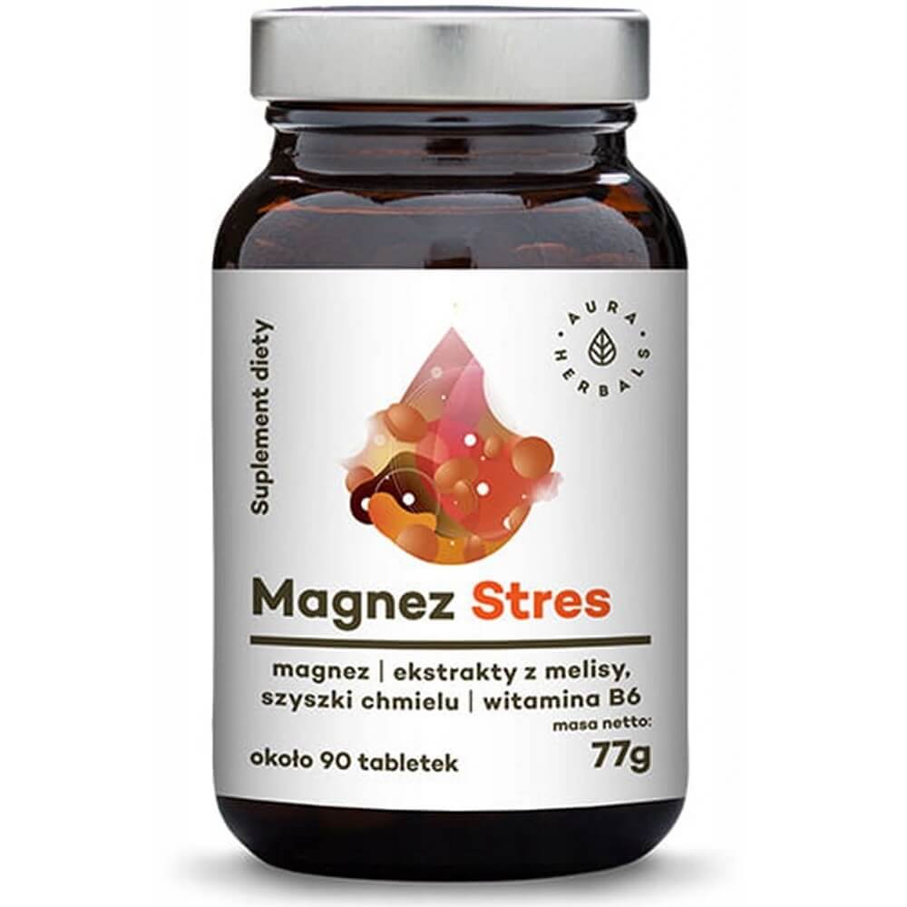Lúpulo com Melissa Magnésio Stress B6 90 Comprimidos 77g AURA HERBALS