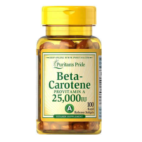 Beta-Carotin 25.000 IE Provitamin A 100 Kapseln PURITAN'S PRIDE