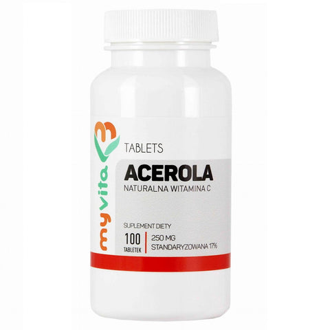 Natürliches Acerola Vitamin C 250mg 100 Tabletten MYVITA