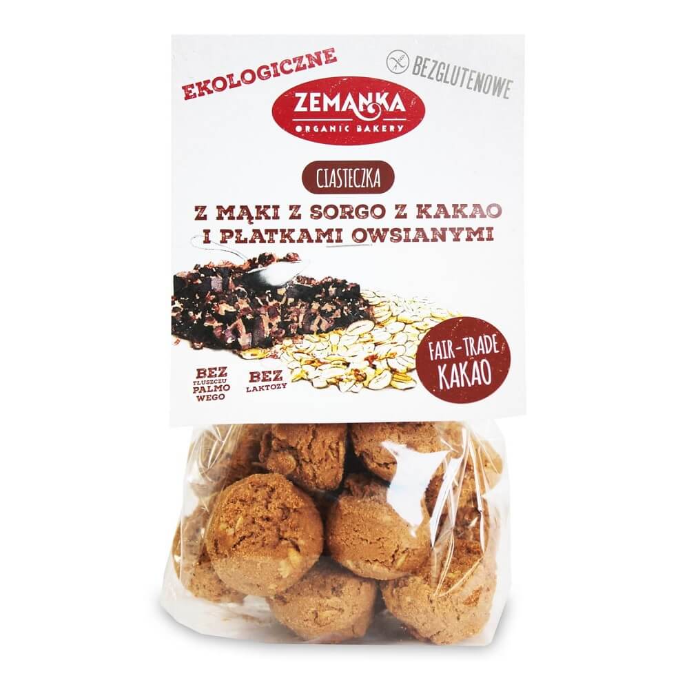 Biscuits sans gluten à base de farine de sorgho à l'avoine et au cacao BIO 100 g - ZEMANKA