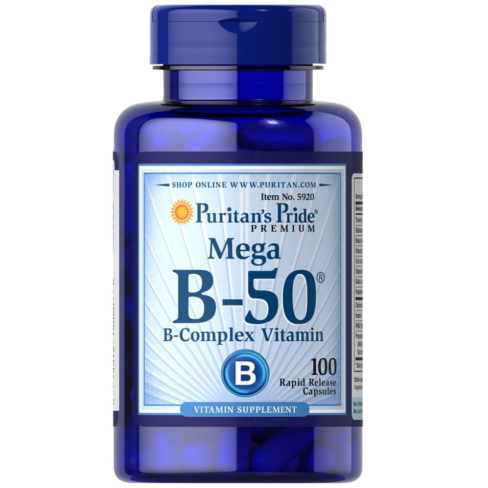Βιταμίνη Mega B - 50 Complex B50 100 Καψούλες PURITAN'S PRIDE